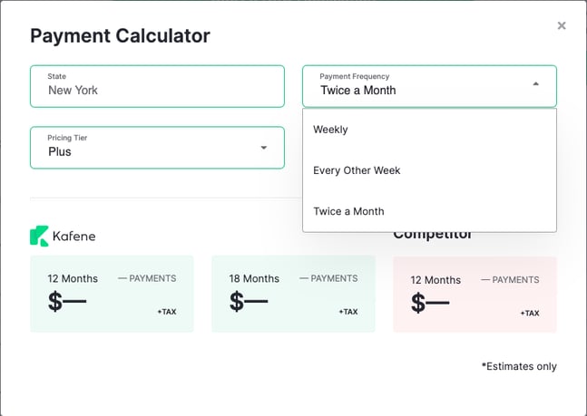 Choose Payment Frequency